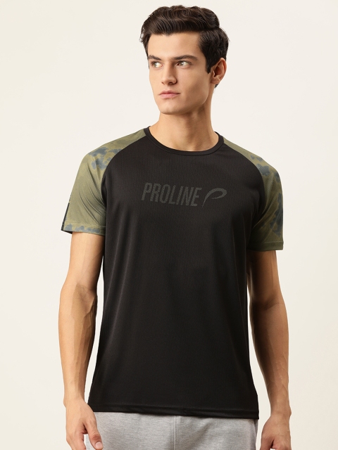 

Proline Active Men Black & Green Printed T-shirt