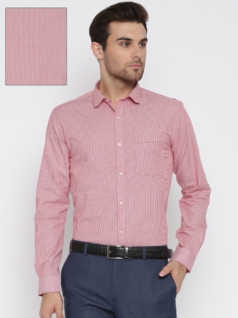 

Park Avenue Men Red & White Super Slim Fit Striped Casual Shirt