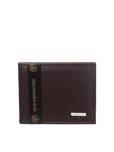 

Hidelink Men Brown Embellished Two Fold Wallet