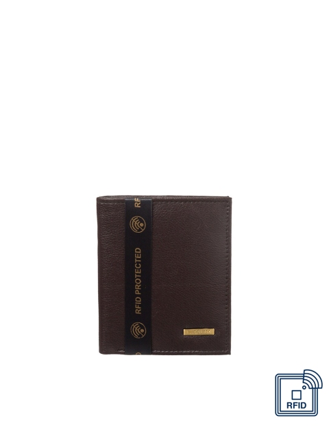 

Hidelink Men Brown RFID Protected Two Fold Wallet
