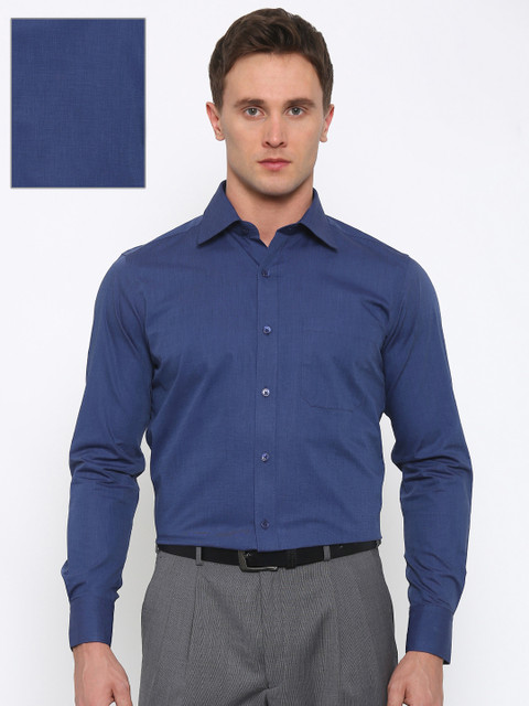 

Raymond Men Blue Contemporary Regular Fit Self-Design Formal Shirt