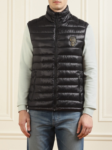 

Karl Lagerfeld Men Black Lightweight Longline Puffer Jacket