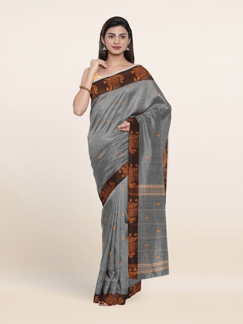 

Pothys Grey & Yellow Woven Design Pure Cotton Saree