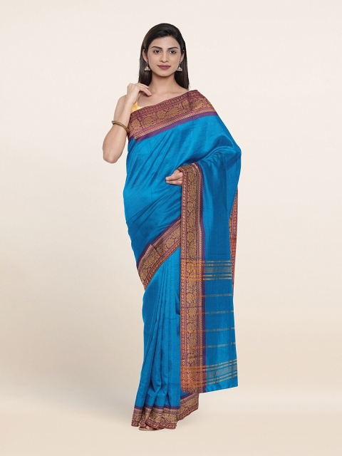 

Pothys Blue & Purple Zari Pure Cotton Saree