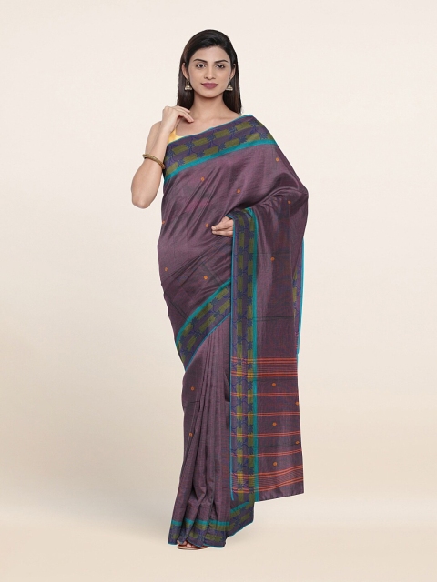 

Pothys Purple & Green Woven Design Pure Cotton Saree