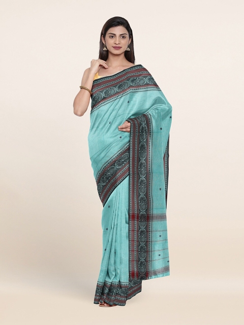 

Pothys Blue & Black Woven Design Pure Cotton Saree