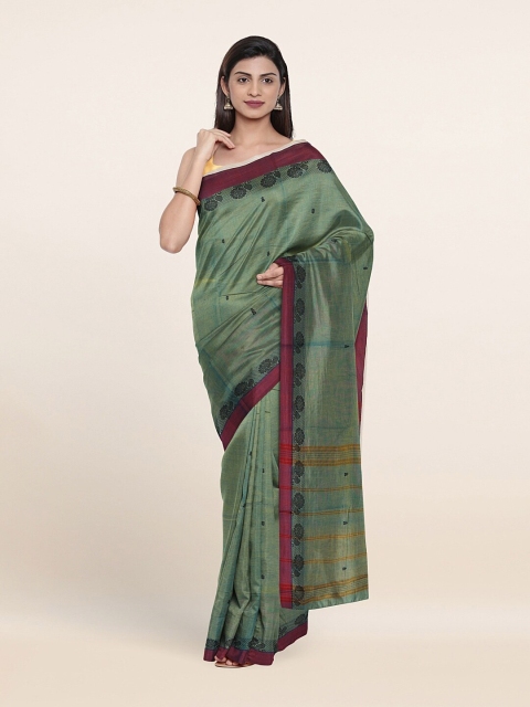 

Pothys Green & Maroon Ethnic Motifs Zari Pure Cotton Saree