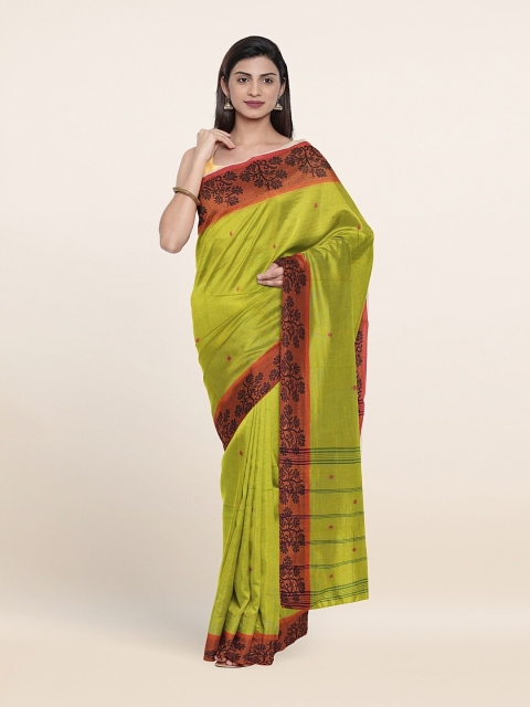 

Pothys Green & Red Woven Design Pure Cotton Saree