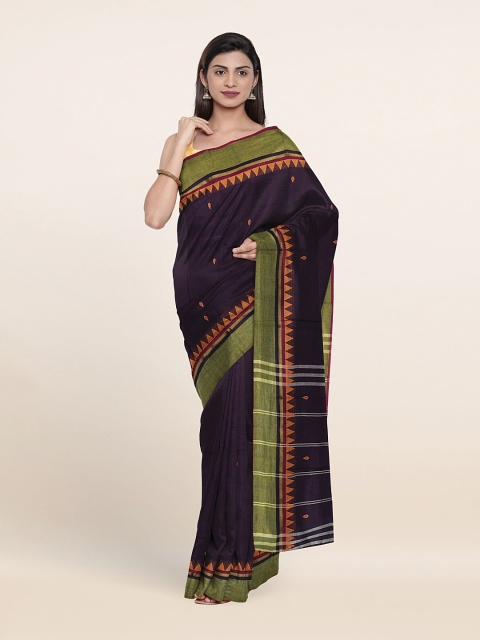 

Pothys Purple & Green Woven Design Pure Cotton Saree