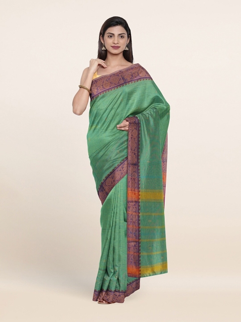 

Pothys Green & Purple Woven Design Pure Cotton Saree