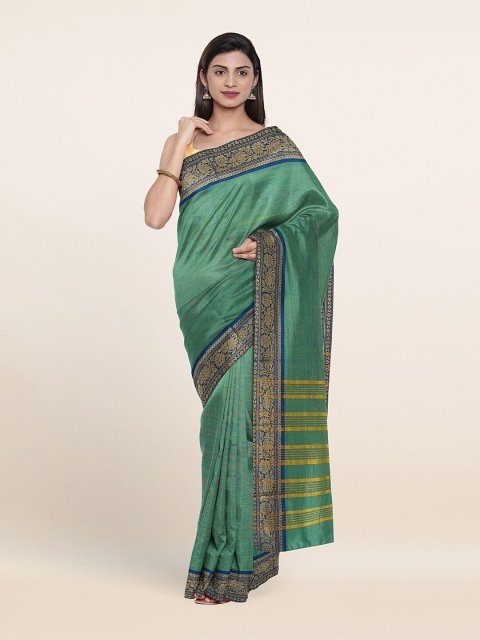

Pothys Green & Blue Woven Design Pure Cotton Saree