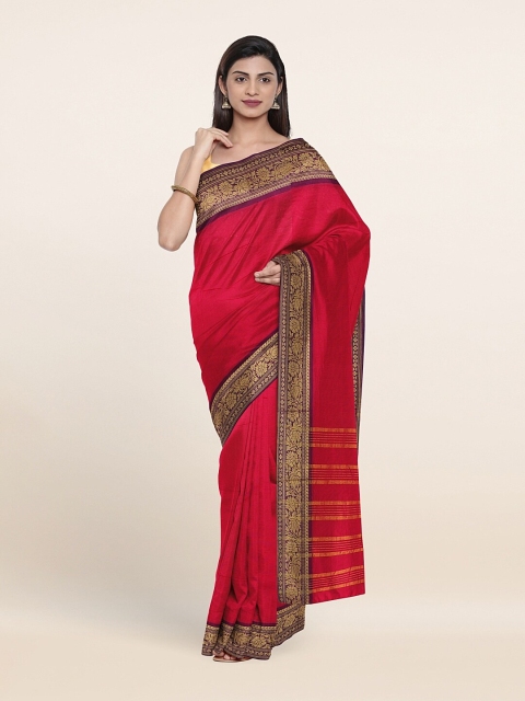 

Pothys Magenta & Purple Zari Pure Cotton Saree