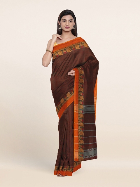 

Pothys Brown & Orange Pure Cotton Saree