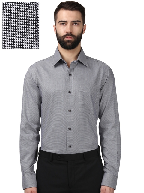 

Raymond Men Black Contemporary Fit Self-Design Formal Shirt