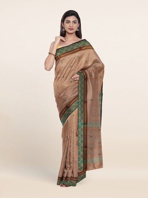 

Pothys Brown & Green Woven Design Pure Cotton Saree