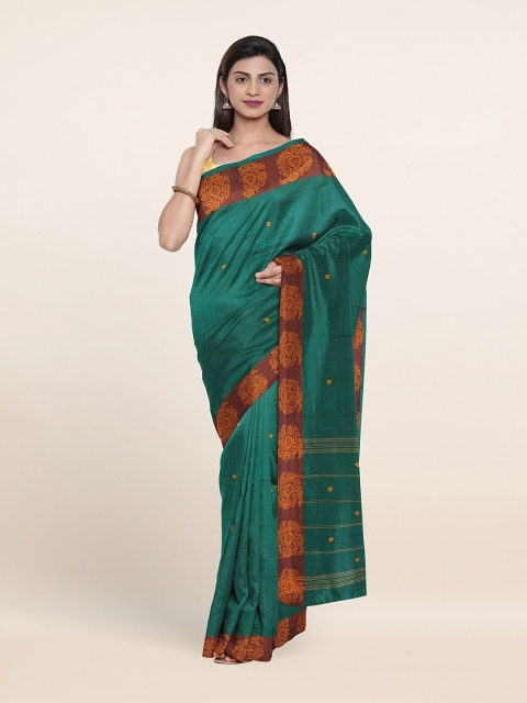 

Pothys Green & Orange Woven Design Pure Cotton Saree