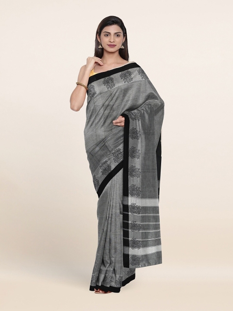 

Pothys Grey & Black Ethnic Motifs Pure Cotton Saree