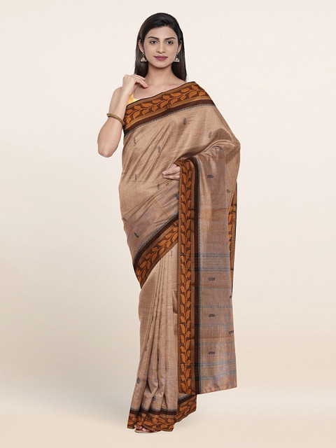 

Pothys Brown Ethnic Motifs Pure Cotton Saree