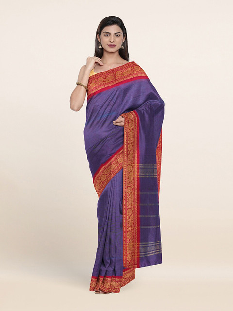 

Pothys Violet & Red Ethnic Motifs Pure Cotton Saree