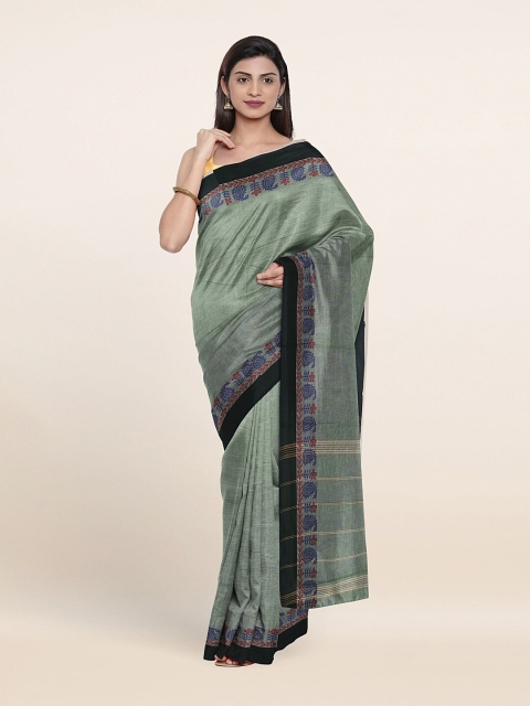 

Pothys Green & Blue Embroidered Pure Cotton Saree