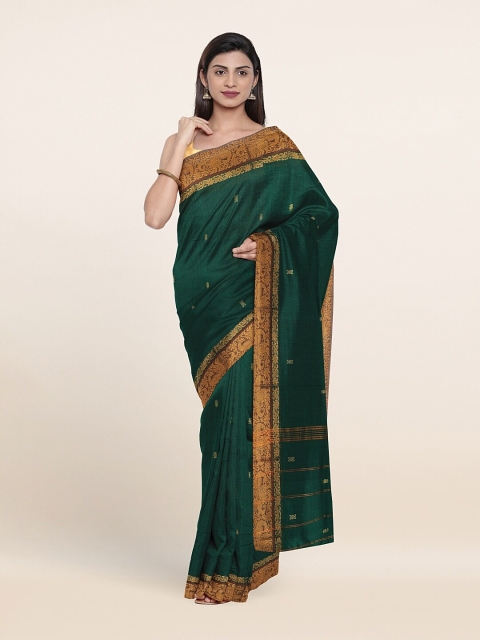 

Pothys Green & Gold-Toned Woven Design Pure Cotton Saree