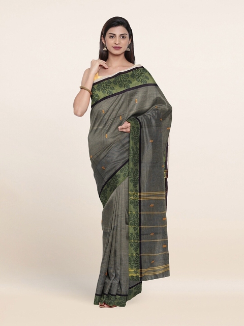 

Pothys Grey & Green Woven Design Pure Cotton Saree