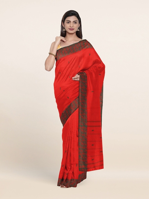 

Pothys Pink & Green Woven Design Pure Cotton Saree
