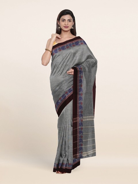

Pothys Grey & Maroon Pure Cotton Saree