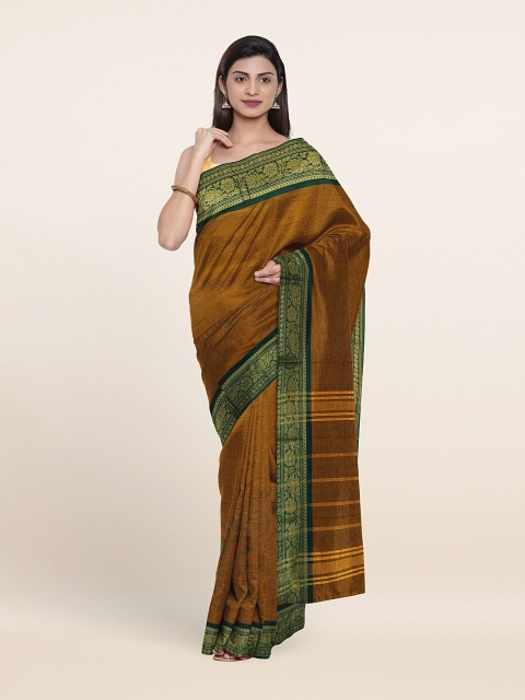 

Pothys Mustard & Green Zari Pure Cotton Saree