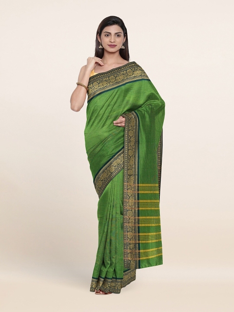 

Pothys Green & Navy Blue Pure Cotton Saree