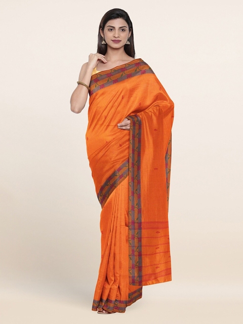 

Pothys Orange & Pink Ethnic Motifs Pure Cotton Saree