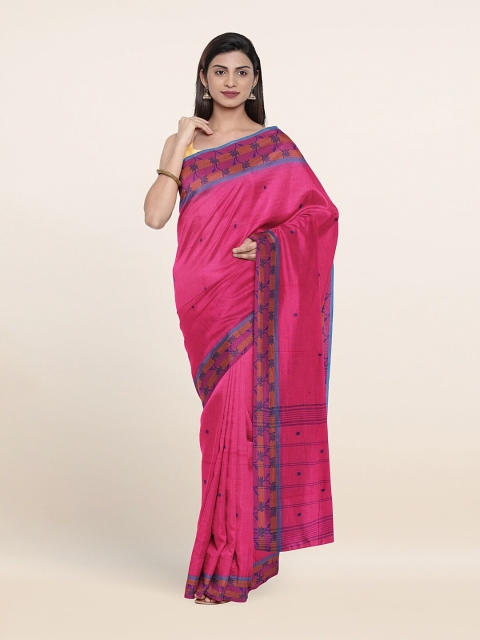 

Pothys Pink & Blue Ethnic Motifs Pure Cotton Saree