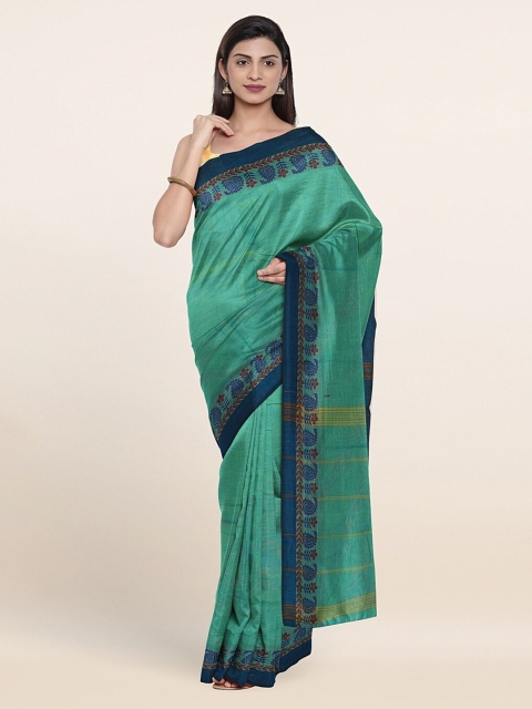 

Pothys Green & Navy Blue Pure Cotton Saree