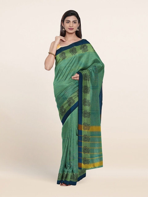 

Pothys Green & Yellow Woven Design Pure Cotton Saree