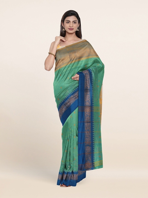 

Pothys Green & Navy Blue Woven Design Pure Cotton Saree