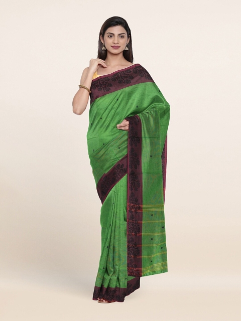 

Pothys Green & Purple Woven Design Pure Cotton Saree