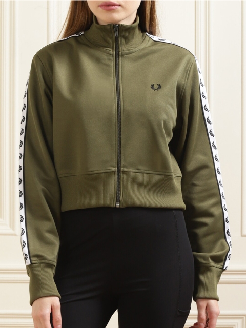 

Fred Perry Women Green Lightweight Cropped Jacket