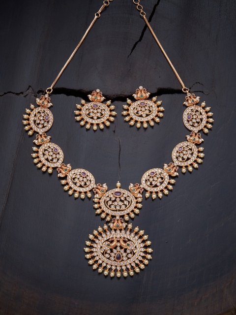 

Kushal's Fashion Jewellery Gold-Plated Stone Studded Jewellery Set
