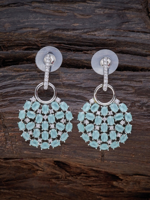

Kushal's Fashion Jewellery Sea Green Circular Drop Earrings