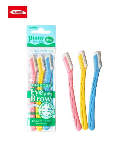 

FEATHER Piany Eyebrow Shaper Razor - 3 Pcs, Green