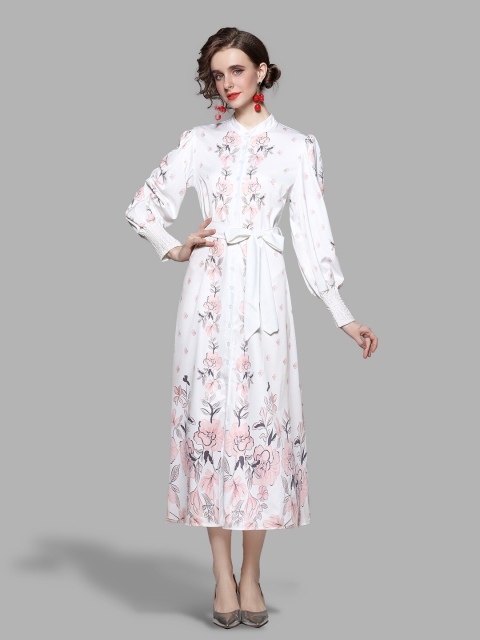 

JC Collection Women White Floral Midi Dress