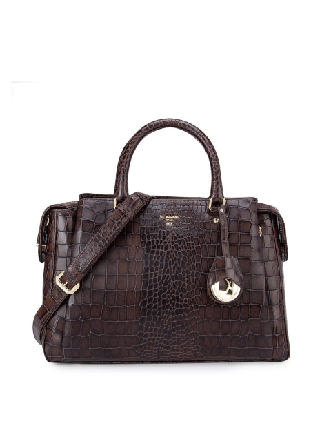 

Da Milano Brown Textured Leather Structured Handheld Bag