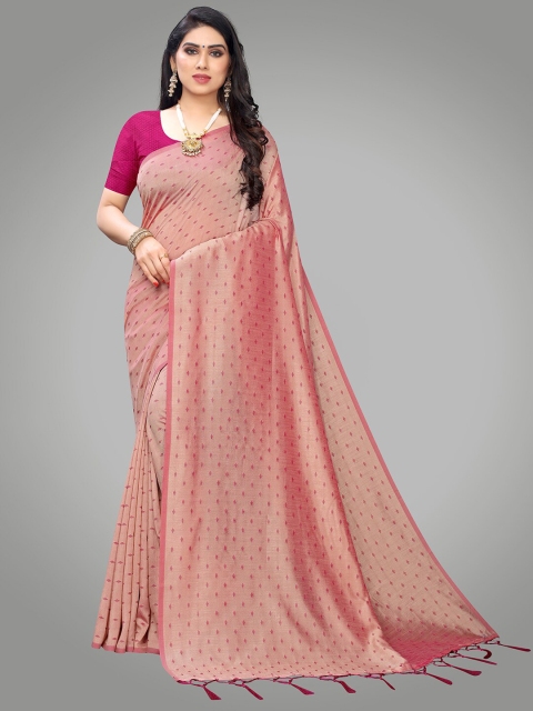 

KALINI Pink & Mauve Woven Design Silk Blend Saree