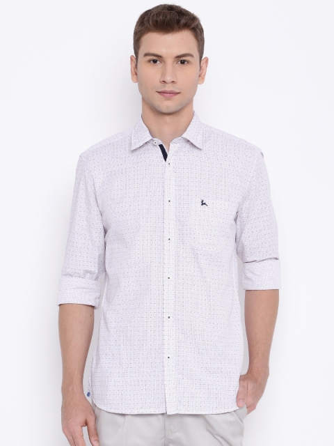 

Parx Men Off-White & Red Slim Fit Printed Casual Shirt
