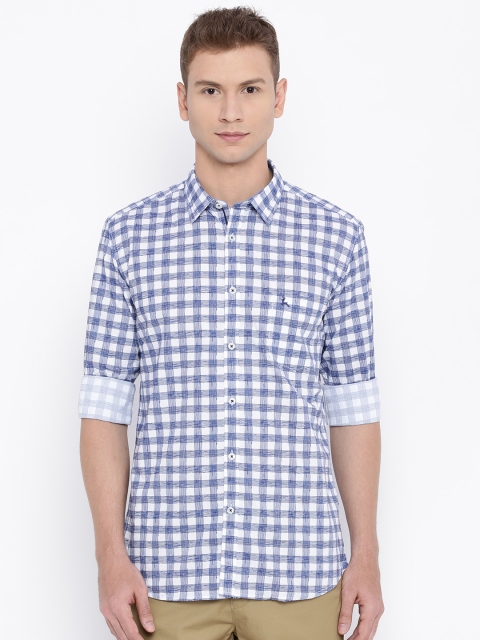 

Parx Men White & White Slim Fit Checked Casual Shirt