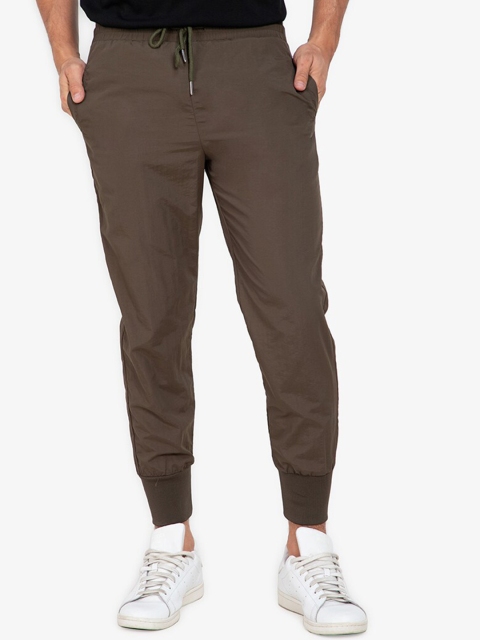 

ZALORA BASICS Men Olive Green Solid Regular Joggers