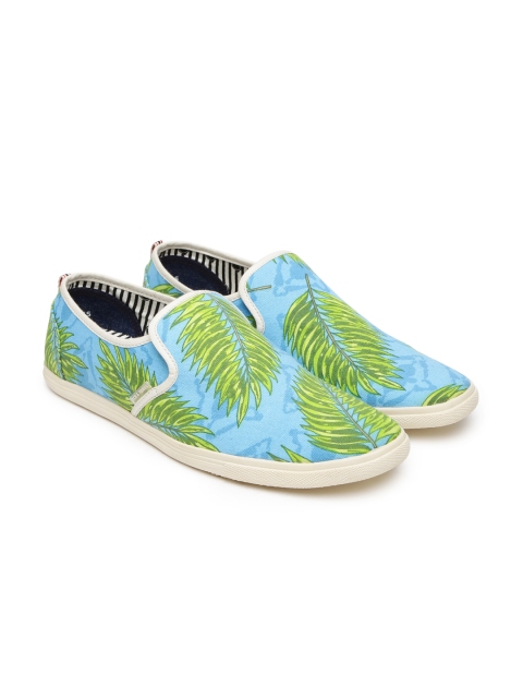 

Jack & Jones Men Blue Printed Slip-On Sneakers