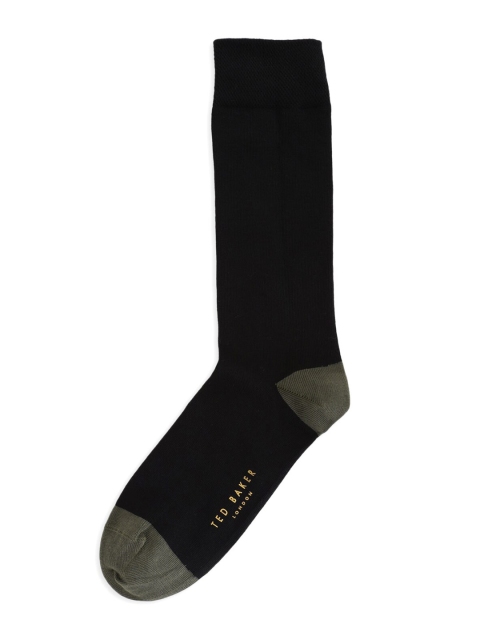 

Ted Baker Men Black & Grey Colourblocked Calf-length Socks