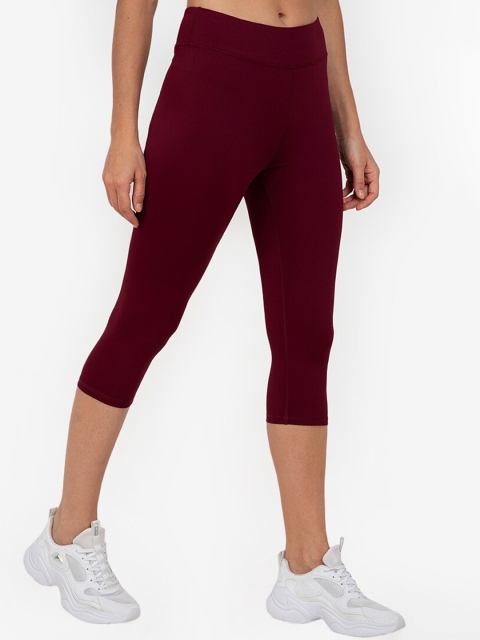 

ZALORA ACTIVE Women Maroon Solid Three-Fourth Length Tights