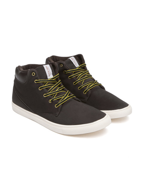 

Jack & Jones Men Brown Solid Mid-Top Marlin Sneakers